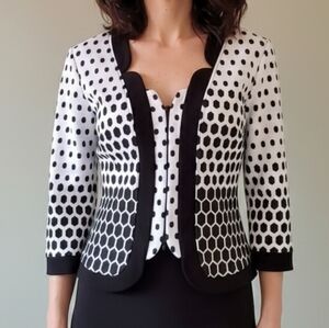 NWT Joseph Ribkoff 8 Retro 50s Polka Dot Romantic Feminine Stretch Knit Jacket